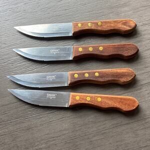Dansk VTG Stainless Steel Steak Knife Set Mid Century Modern Knives -Set Of 4